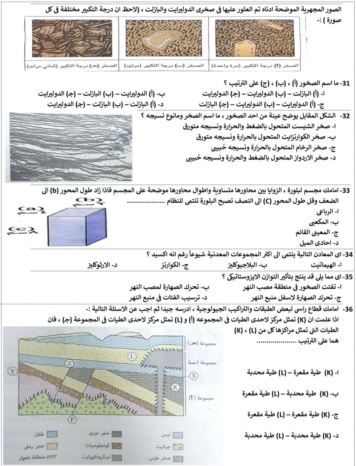 جانب من أسئلة الجيولوجيا