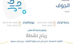 حالة الطقس اليوم في الجوف الإنذار الأصفر في القريات