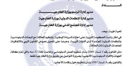 الحكومة الليبية تفرض إجراءات مشددة لتنظيم دخول وتنقل البعثات الدبلوماسية والمنظمات الدولية - بوابة اخر ساعة